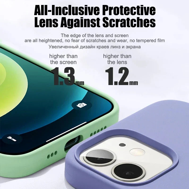 Luxury Shockproof Case For Apple iPhone 11 12 13 14 15 16 17 Pro Max 17 Air Plus Liquid Silicone Cases Cover Phone Accessories